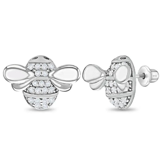 Children's Sterling Silver Buzz Bee Stud Earrings