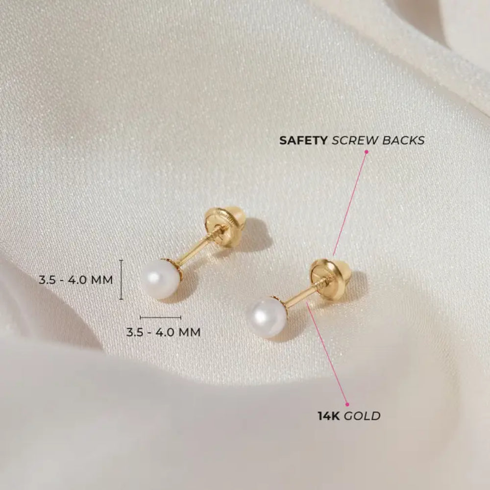 14K Real Solid Yellow Gold 4mm Round Ball Bead Stud Earrings, Men Women |  eBay