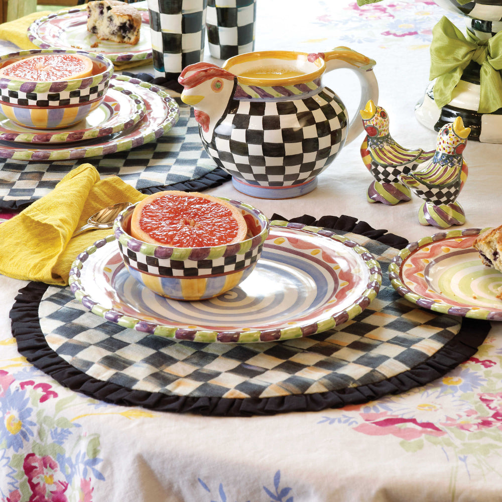 MacKenzieChilds Courtly Check Round Placemat Smyth Jewelers
