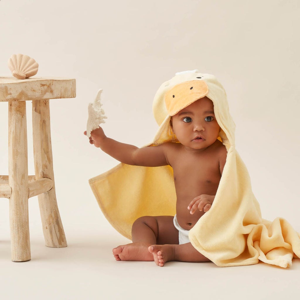 Elegant Baby Bath Wrap Yellow Ducky