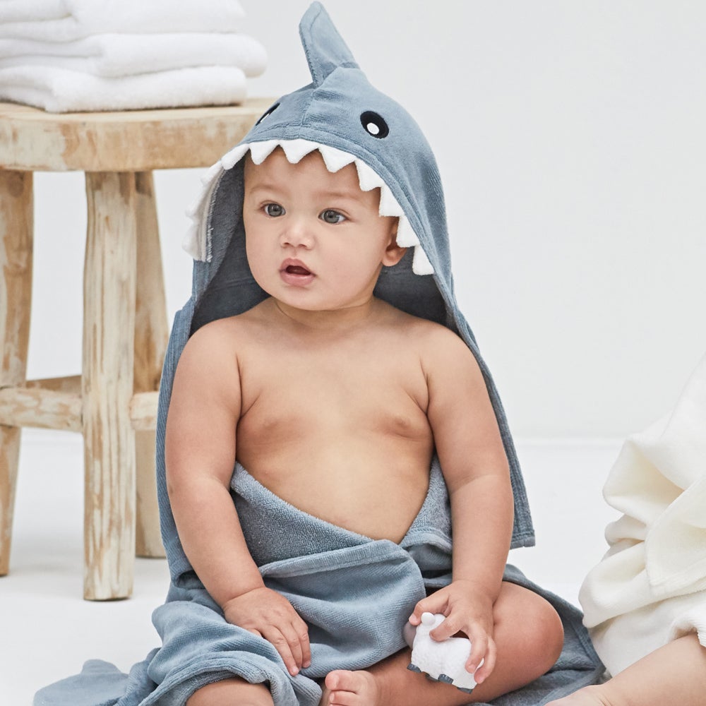 Elegant Baby Bath Wrap Slate Shark