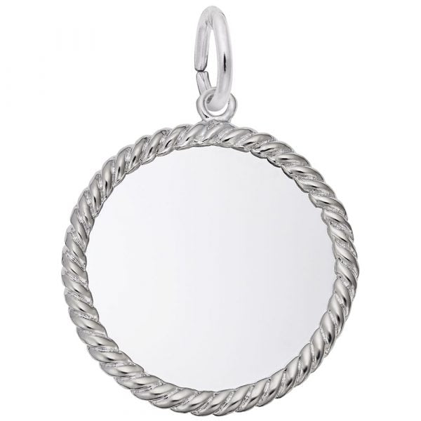 Sterling Silver Rope Disc Charm