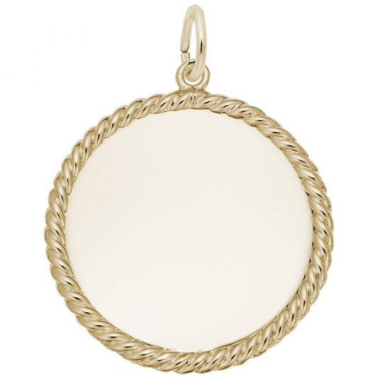 14k Gold Medium Rope Disc Charm