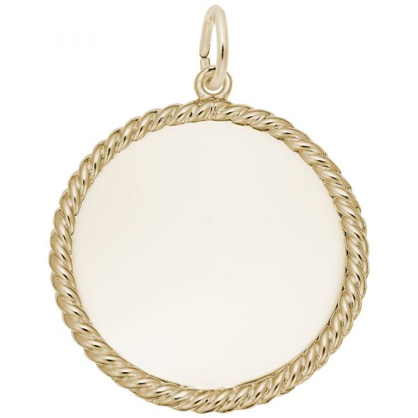 14k Gold Medium Rope Disc Charm