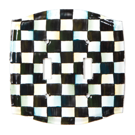 MacKenzie-Childs Courtly Check Enamel Switch Plate - Double Toggle