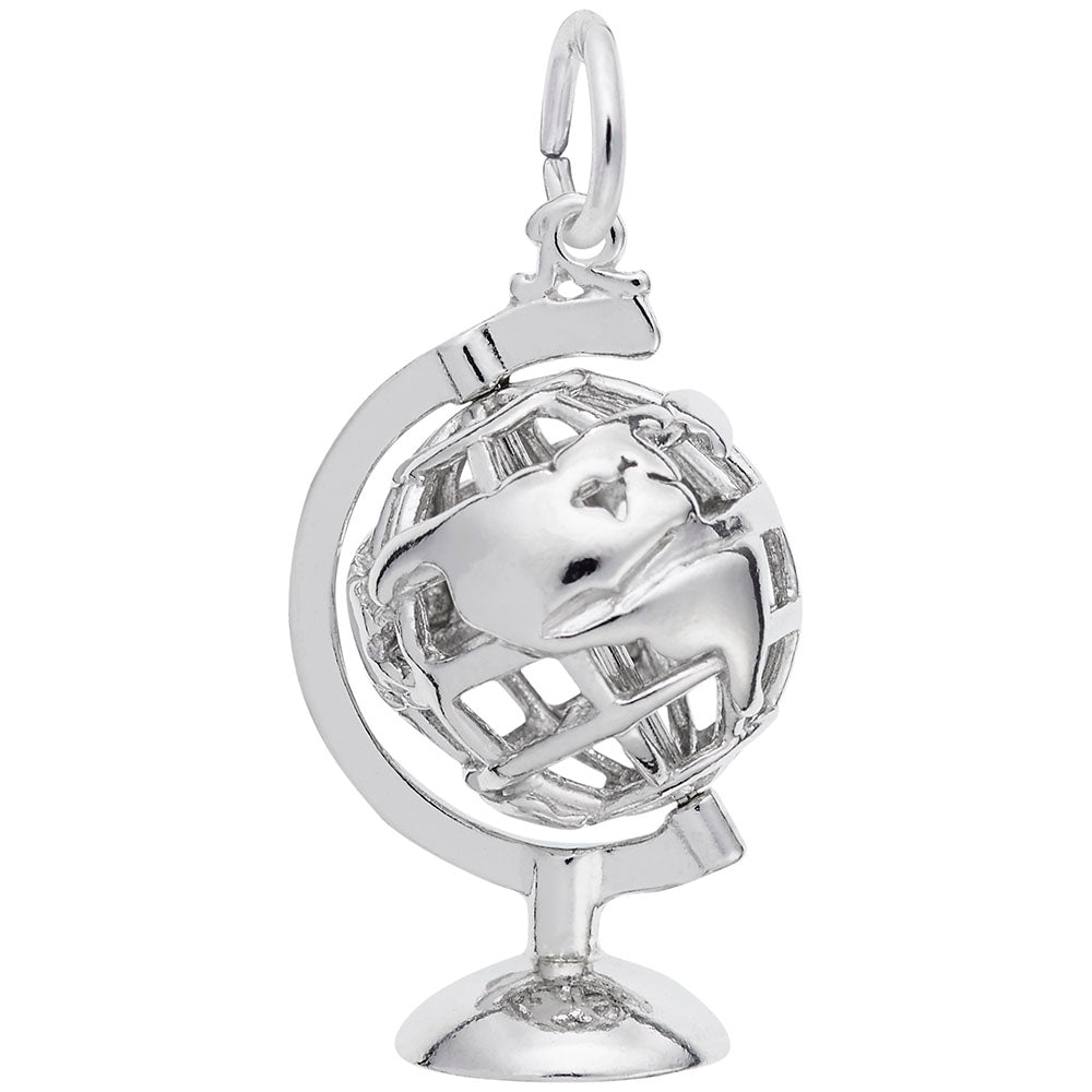 Sterling Silver Globe Charm