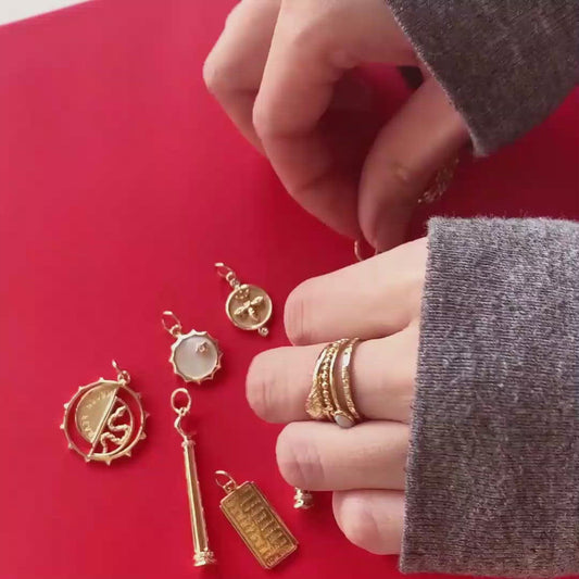 Monica Rich Kosann "Design your Own" Charm Enhancer in 18K Yellow Gold & Steel