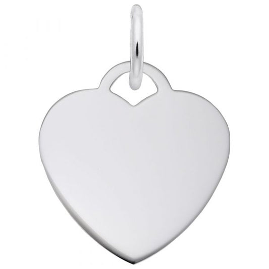Sterling Silver Small Heart Disc Charm