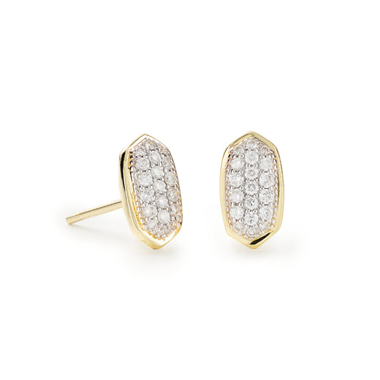Kendra Scott Amelee 14k Gold Stud Earrings in Pave Diamond