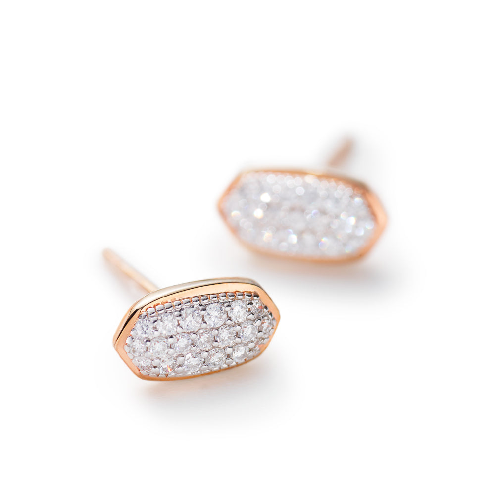 Kendra Scott Marisa 14k Gold Stud Earrings in White Diamond