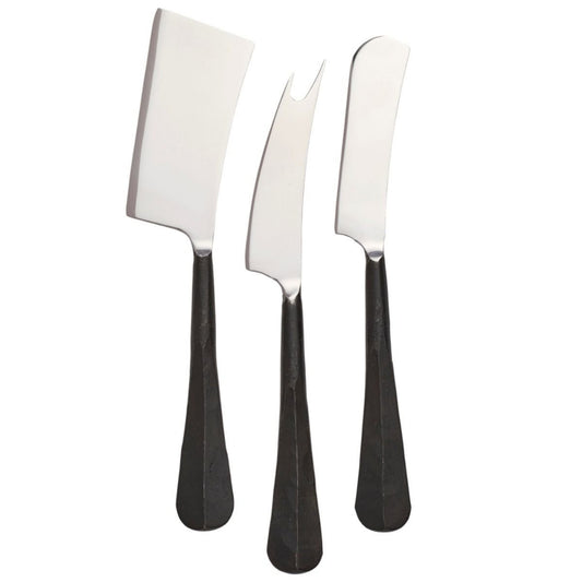 Simon Pearce Woodbury Black Cheese Knife Set in Gift Box