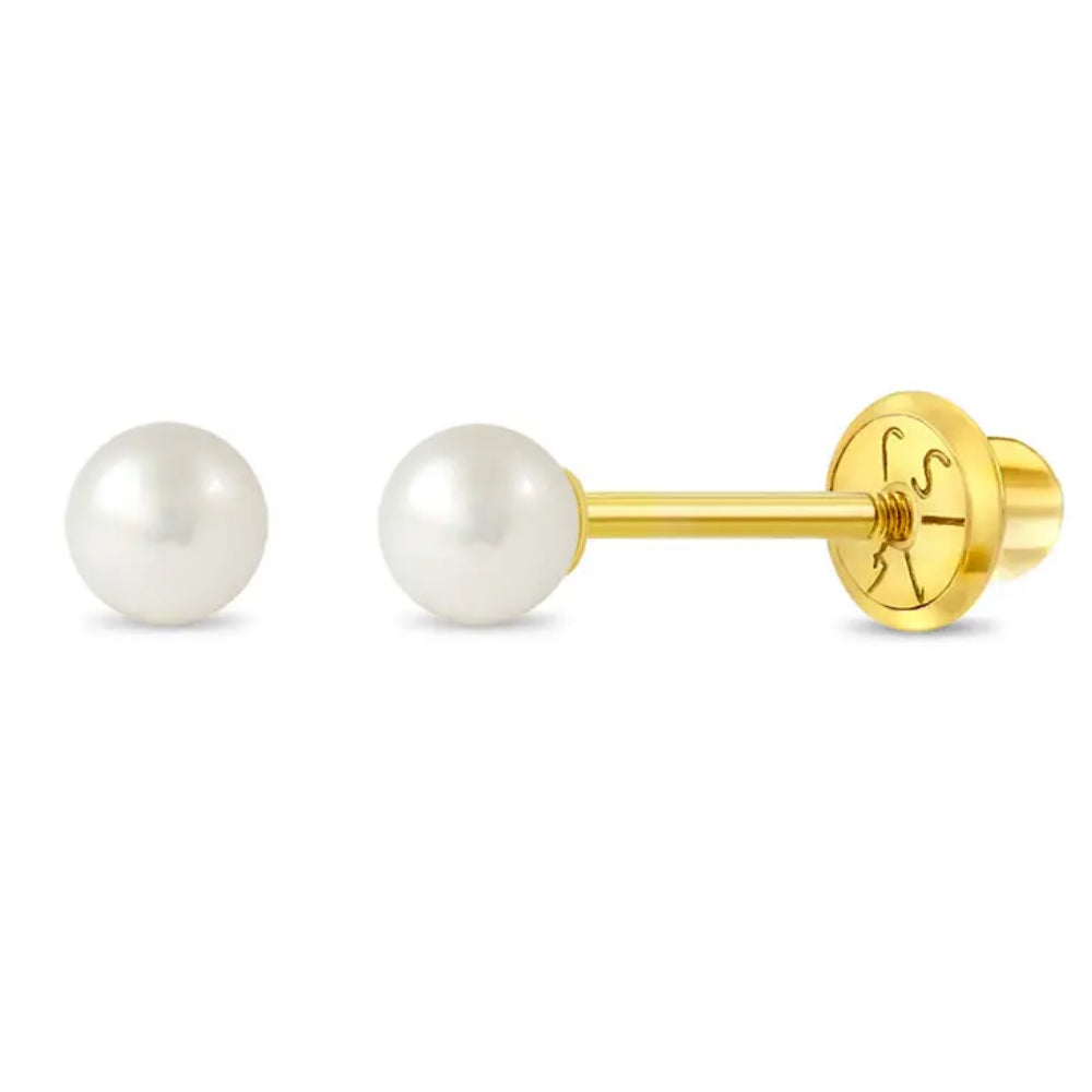 Children's 14K Yellow Gold 3.5-4mm Cultured Pearl Stud Earrings