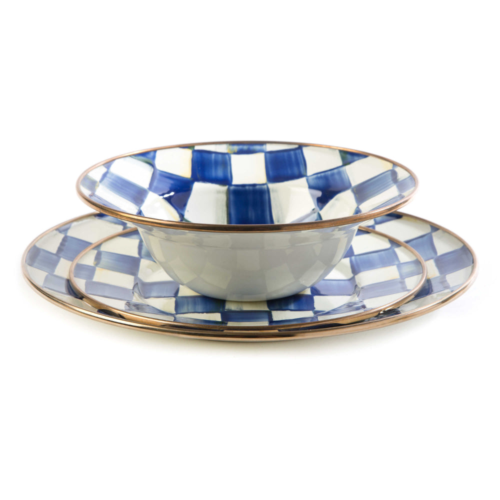 MacKenzie-Childs Royal Check Enamel Breakfast Bowl