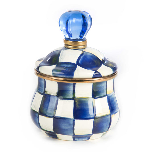 MacKenzie-Childs Royal Check Enamel Lidded Sugar Bowl