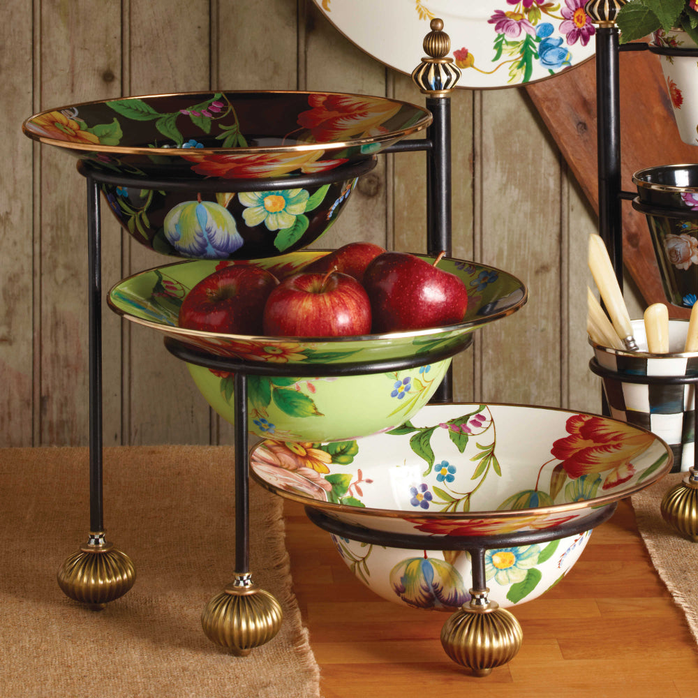 MacKenzie-Childs Flower Market Serving Bowl - White