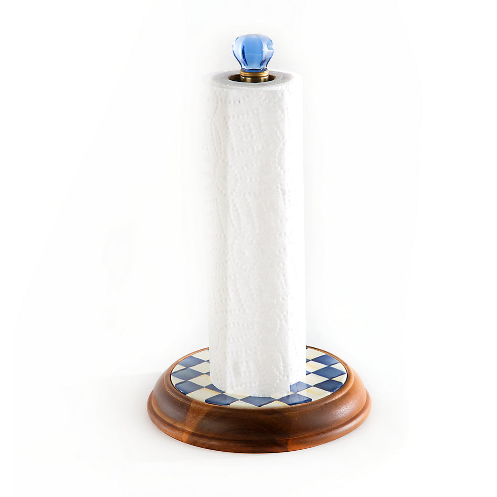 Mocha Check Paper Towel Holder main image 1