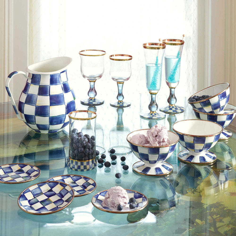 MacKenzie-Childs Royal Check Enamel Ice Cream Dish