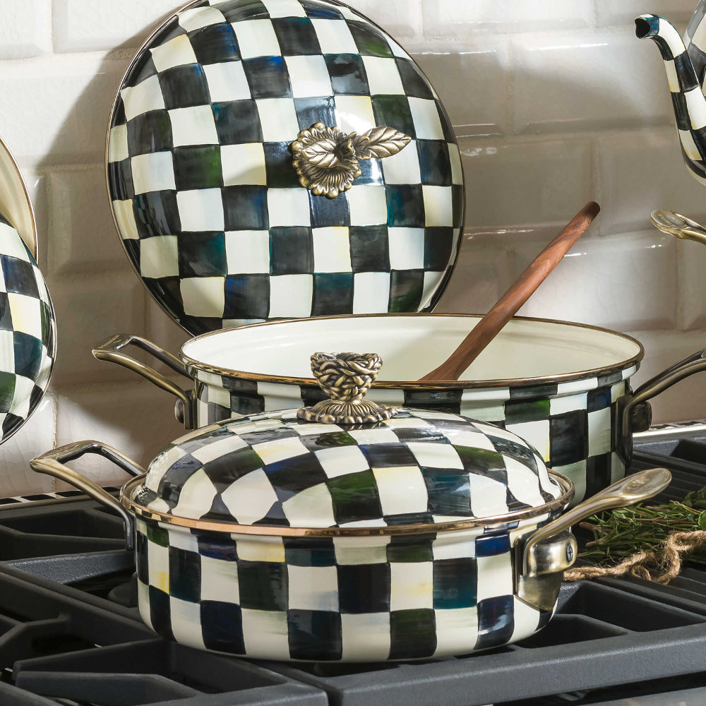 MacKenzie-Childs Courtly Check Enamel 3qt. Casserole – Smyth Jewelers