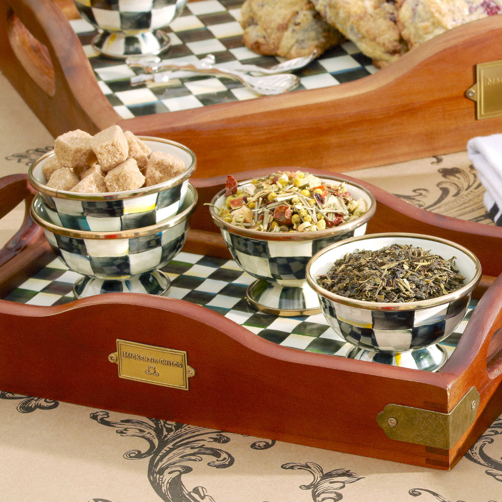 MacKenzie-Childs Courtly Check Enamel Little Sugar Bowl