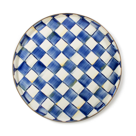MacKenzie-Childs Royal Check Enamel Round Tray