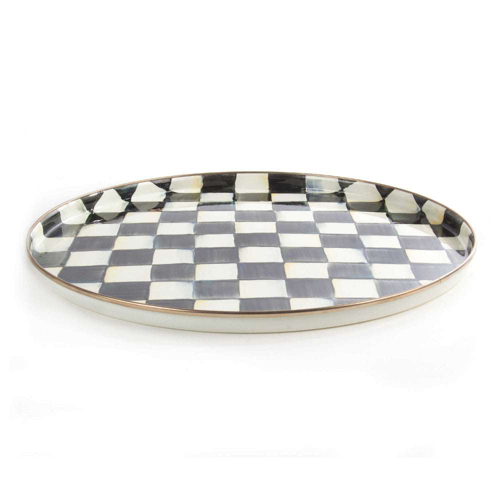 MacKenzie-Childs Courtly Check Enamel Round Tray