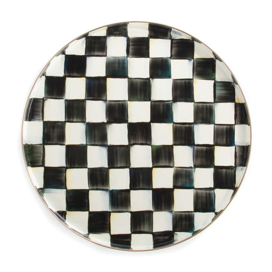 MacKenzie-Childs Courtly Check Enamel Round Tray