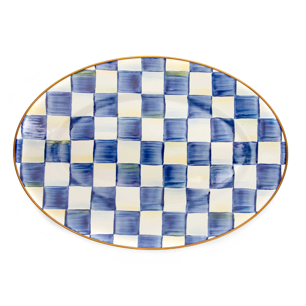 MacKenzie-Childs Royal Check Enamel Oval Platter