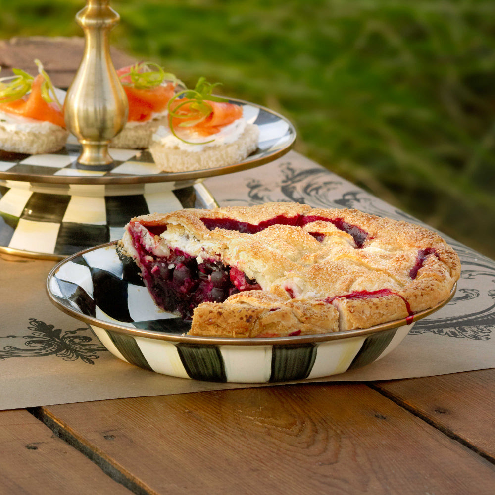 MacKenzie-Childs Courtly Check Enamel Pie Plate