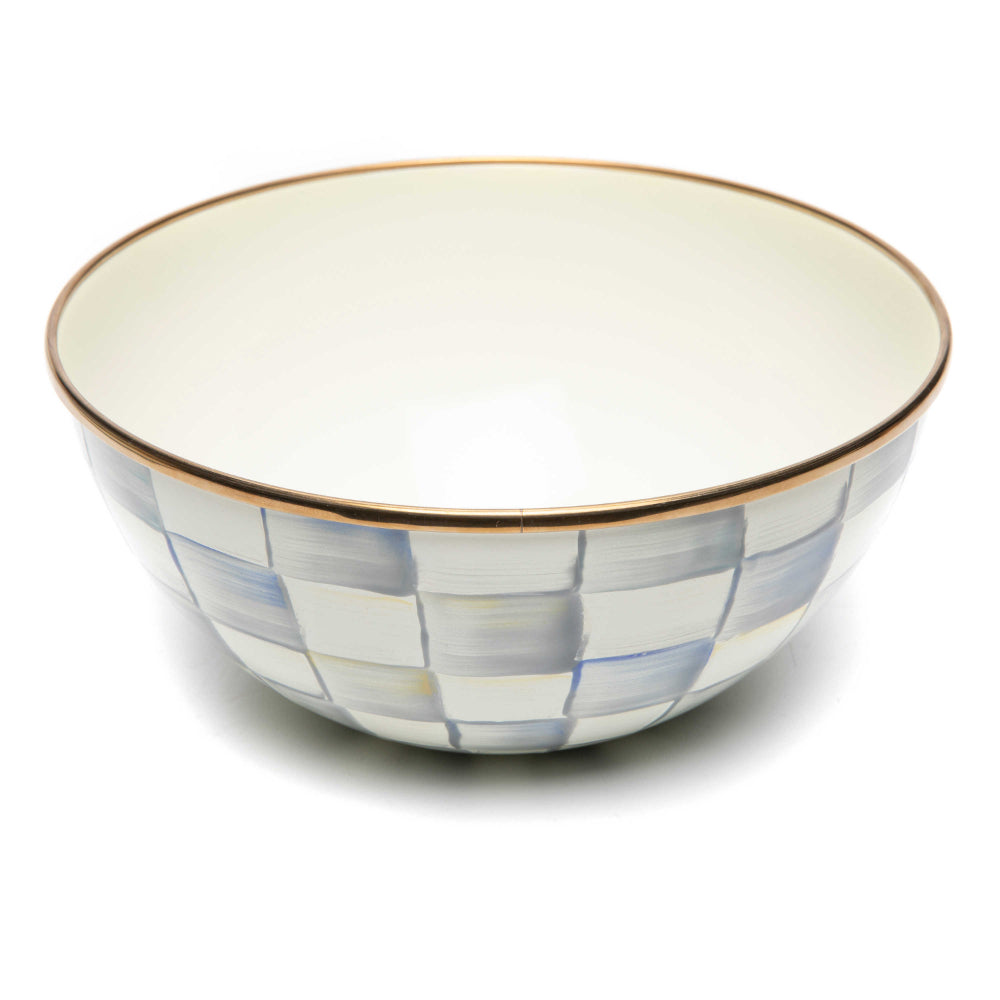 MacKenzie-Childs Sterling Check Enamel Everyday Bowl Small 