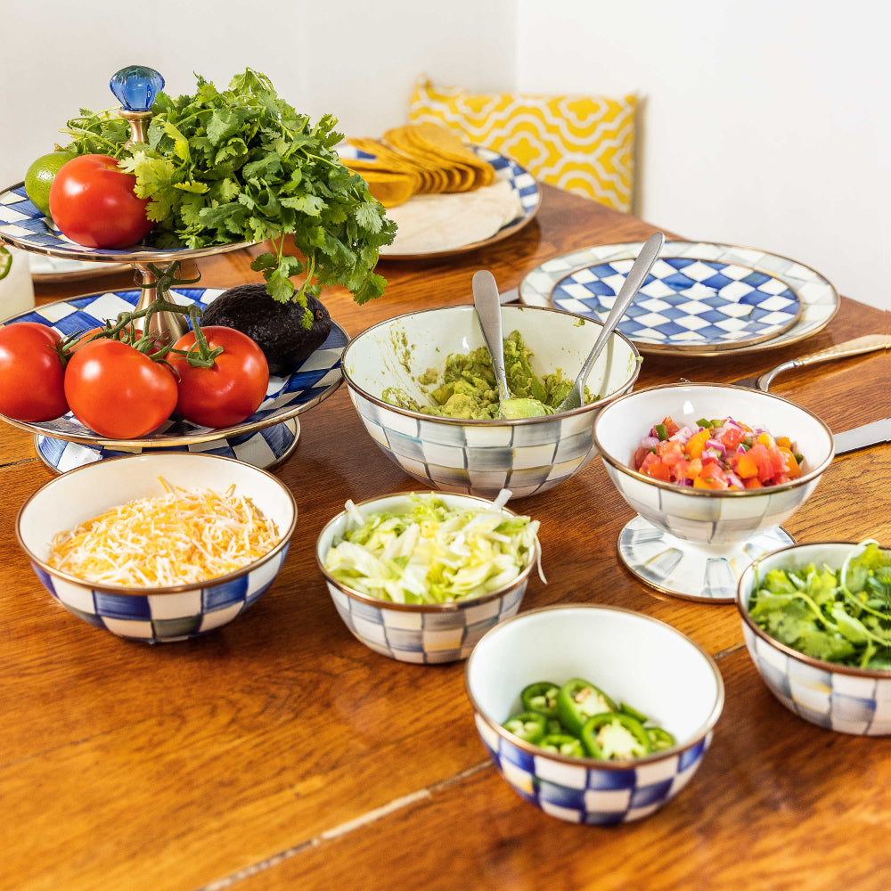 MacKenzie-Childs Sterling Check Enamel Everyday Bowl