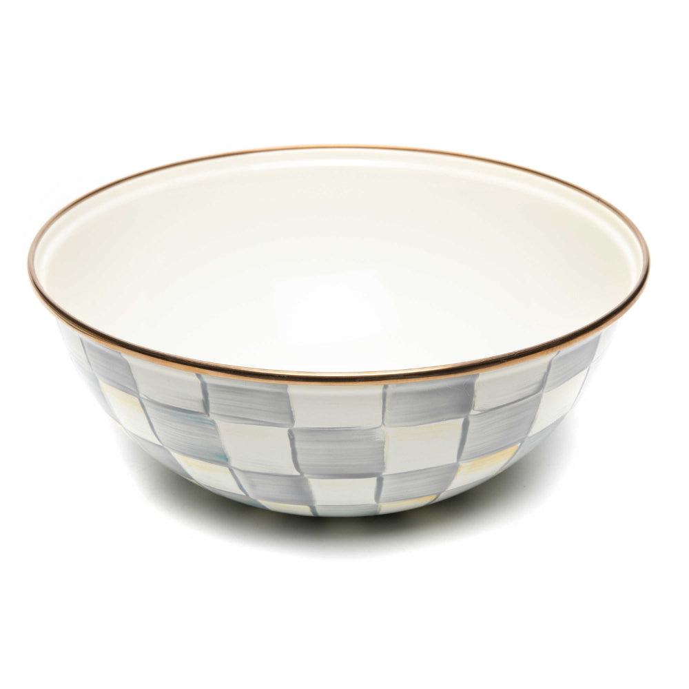 MacKenzie-Childs Sterling Check Enamel Everyday Bowl Medium 