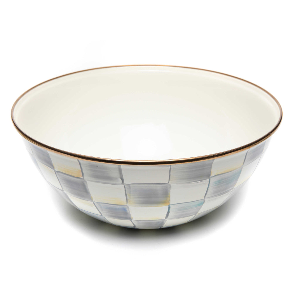 MacKenzie-Childs Sterling Check Enamel Everyday Bowl Large