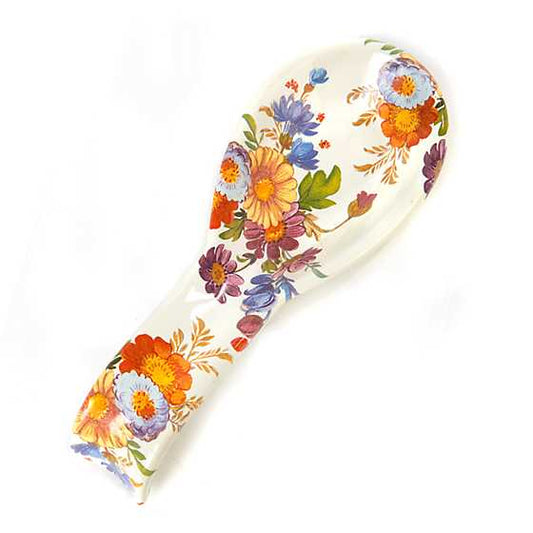 MacKenzie-Childs Flower Market White Enamel Spoon Rest