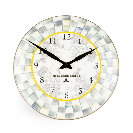 MacKenzie-Childs Sterling Check Enamel Clock