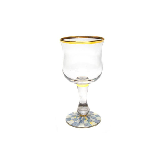 MacKenzie-Childs Sterling Check Water Glass