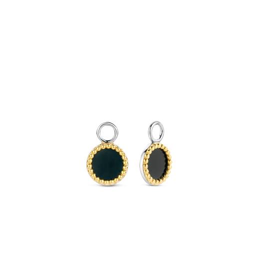 TI SENTO-Milano Sterling Silver/YG plated Onyx Ear Charm