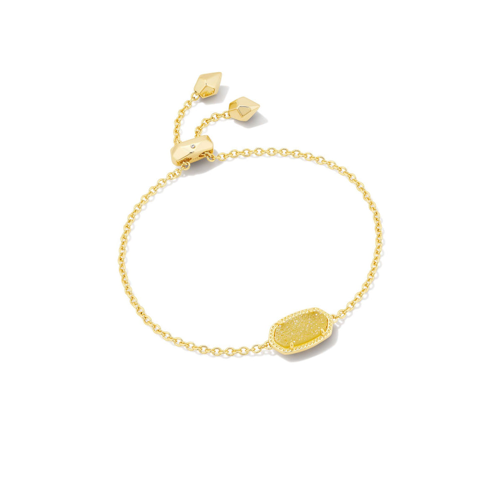 Kendra Scott Elaina Gold Delicate Adjustable Chain Bracelet in Light Yellow Drusy