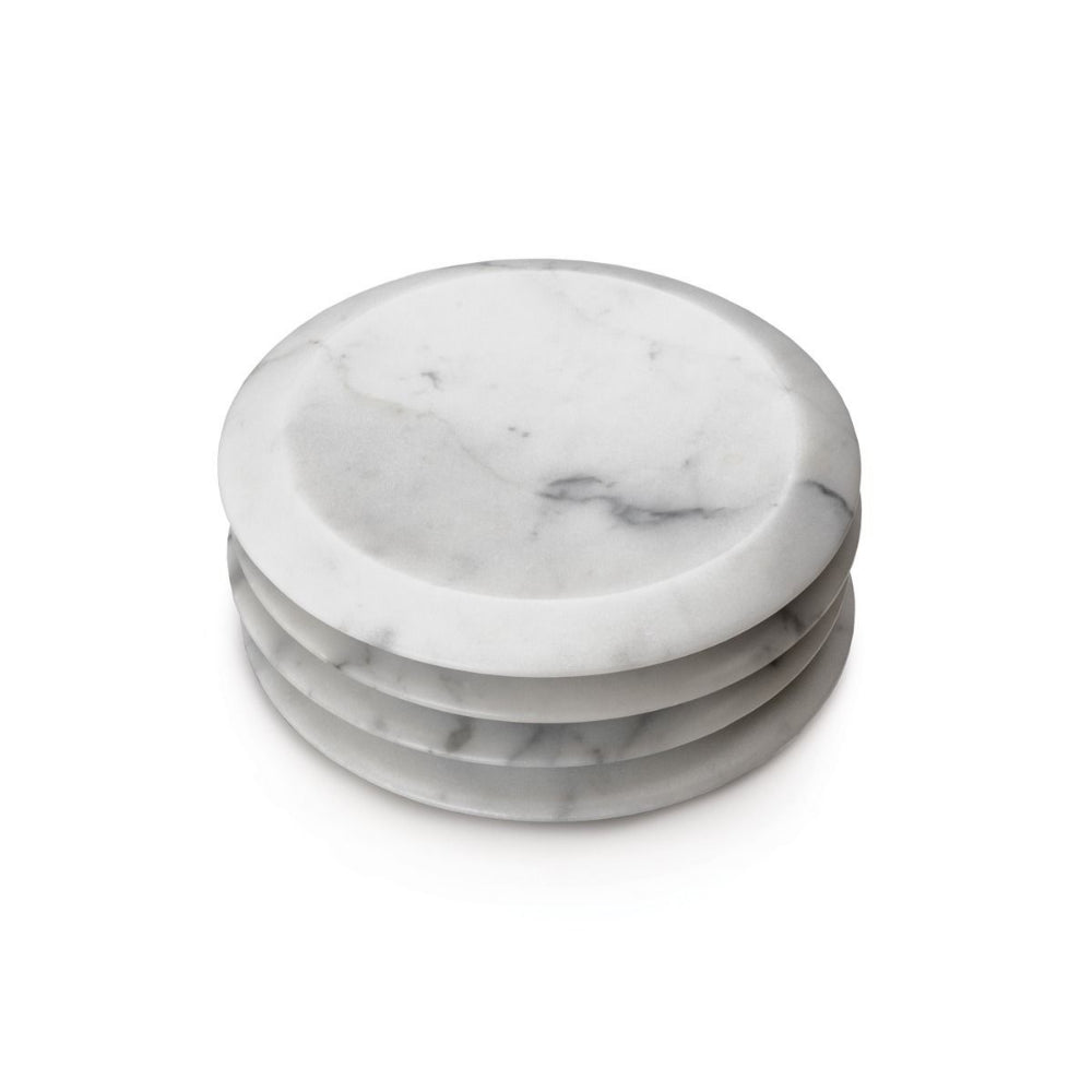 Simon Pearce White Marble Coasters in Gift Box- Set of 4