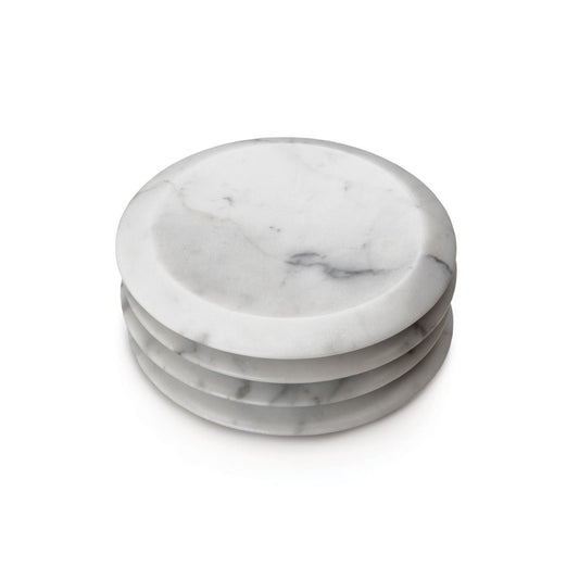 Simon Pearce White Marble Coasters in Gift Box- Set of 4