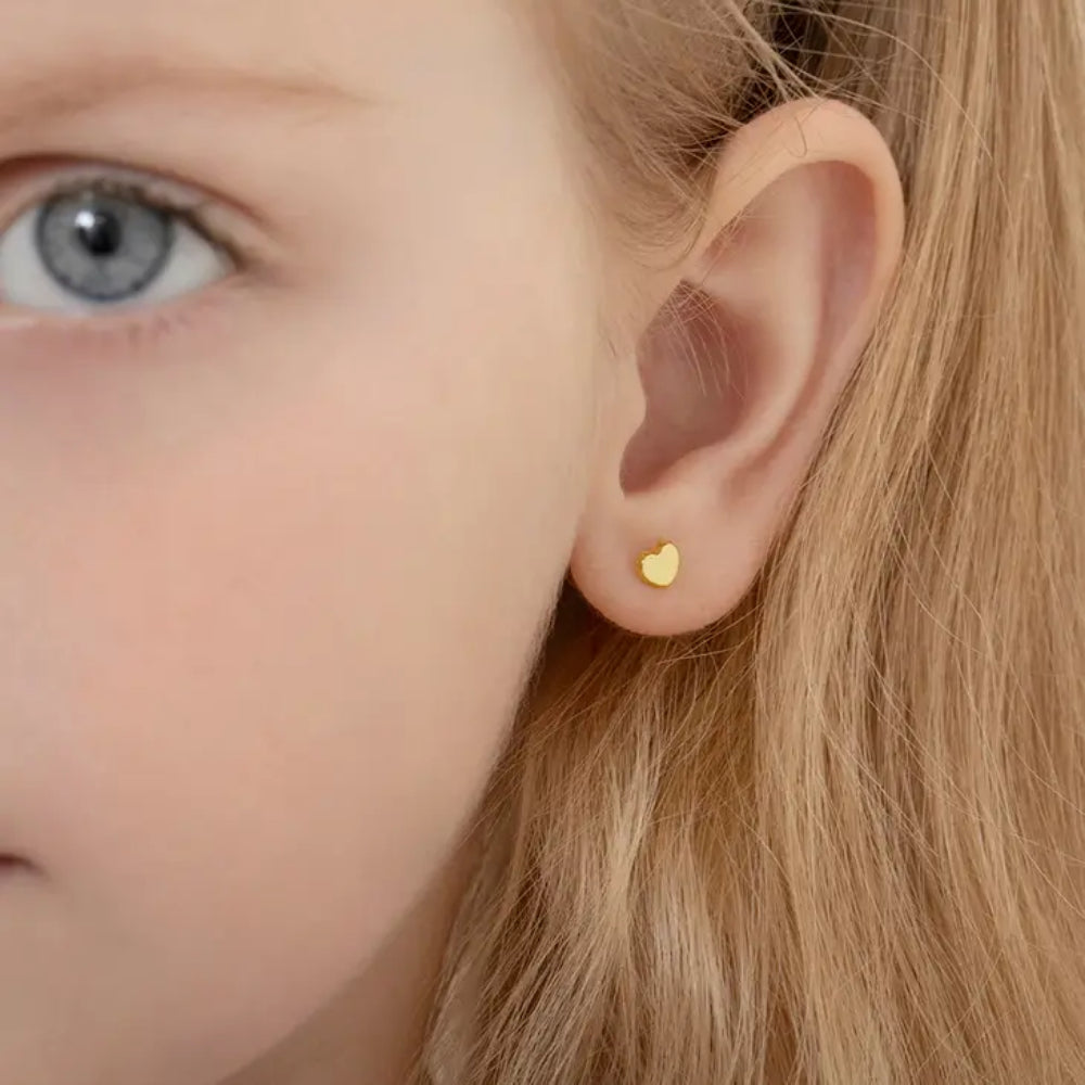 Children's 14k Yellow Gold Polished Heart Stud Earrings