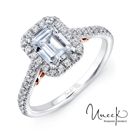 Uneek Fiorire Diamond Halo Engagement Ring