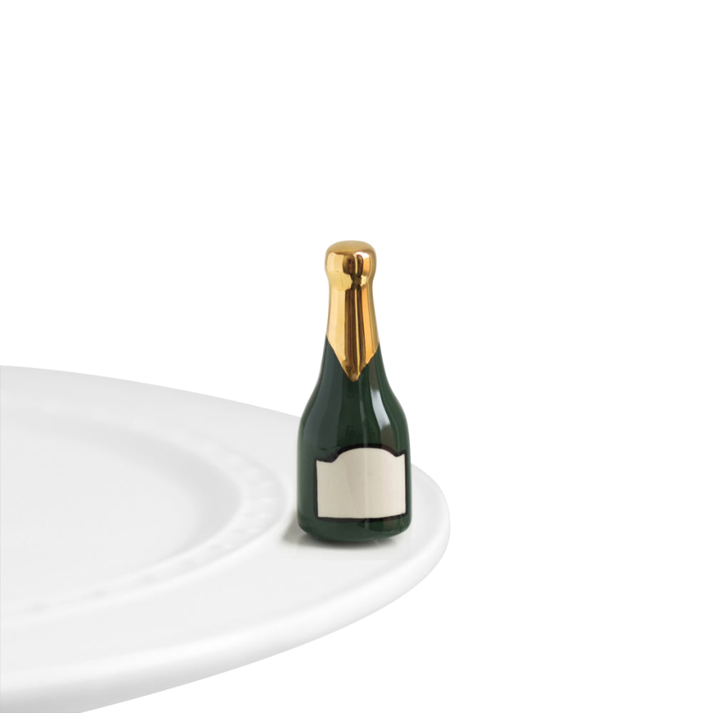 Decorative bottle-shaped mini on a white surface