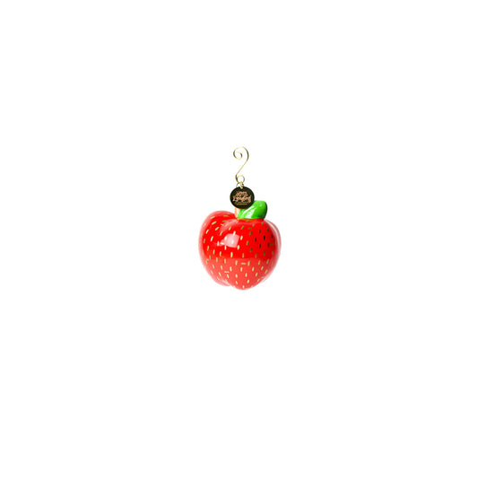 Happy Everything Apple Gold Glass Shaped Ornament