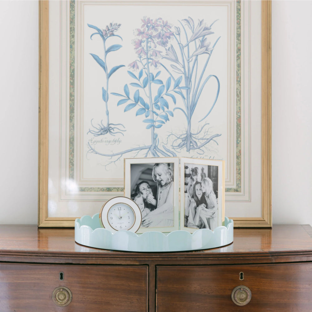 Addison Ross White Enamel & Gold Double Frame Smyth Jewelers