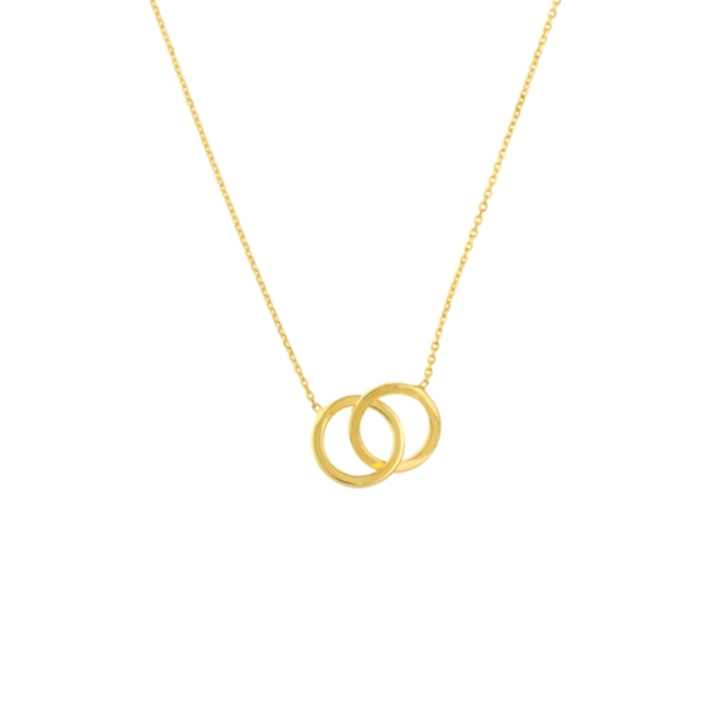 14k Gold Interlocked Circles Adjustable Necklace