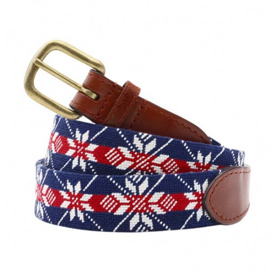 Smathers & Branson Snowflake Needlepoint Belt