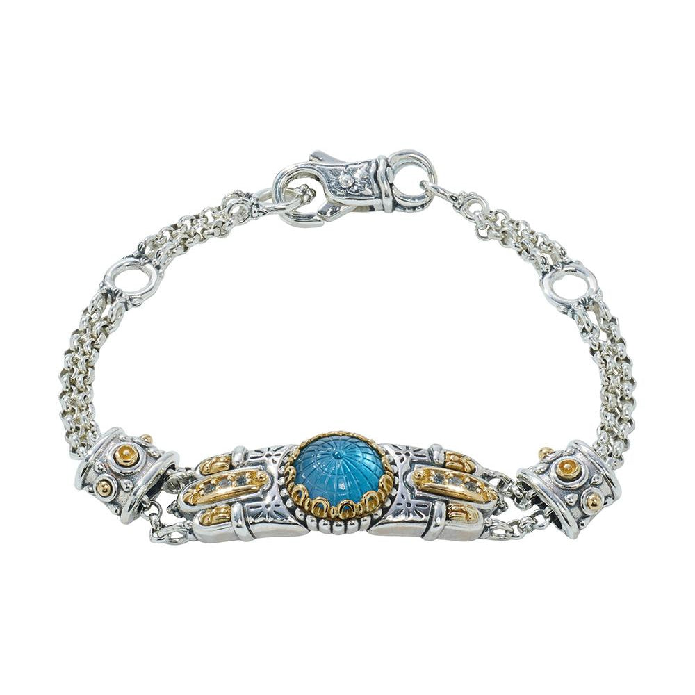 Konstantino Dome Mother of Pearl & Blue Spinel Bracelet