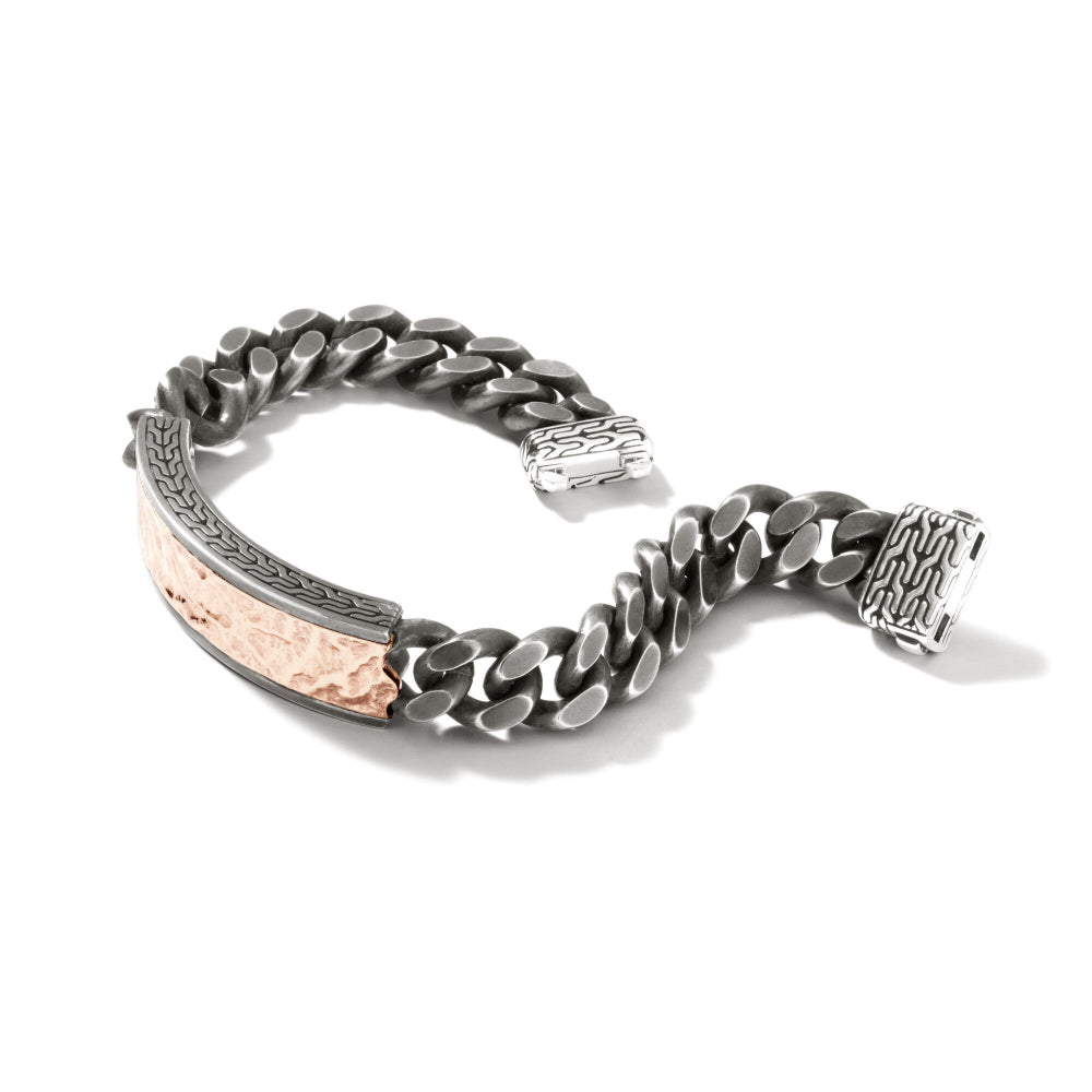 John Hardy SS/Bronze Reticulated Curb Chain Bracelet - Large