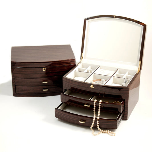 Bey/Berk Ebony Zebra Wood Jewelry Box (In-Store Only)