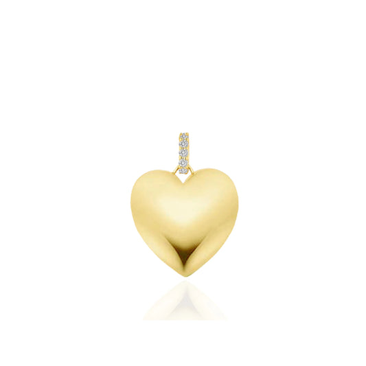 Rachel Reid Oversized Puffy Gold Heart Charm